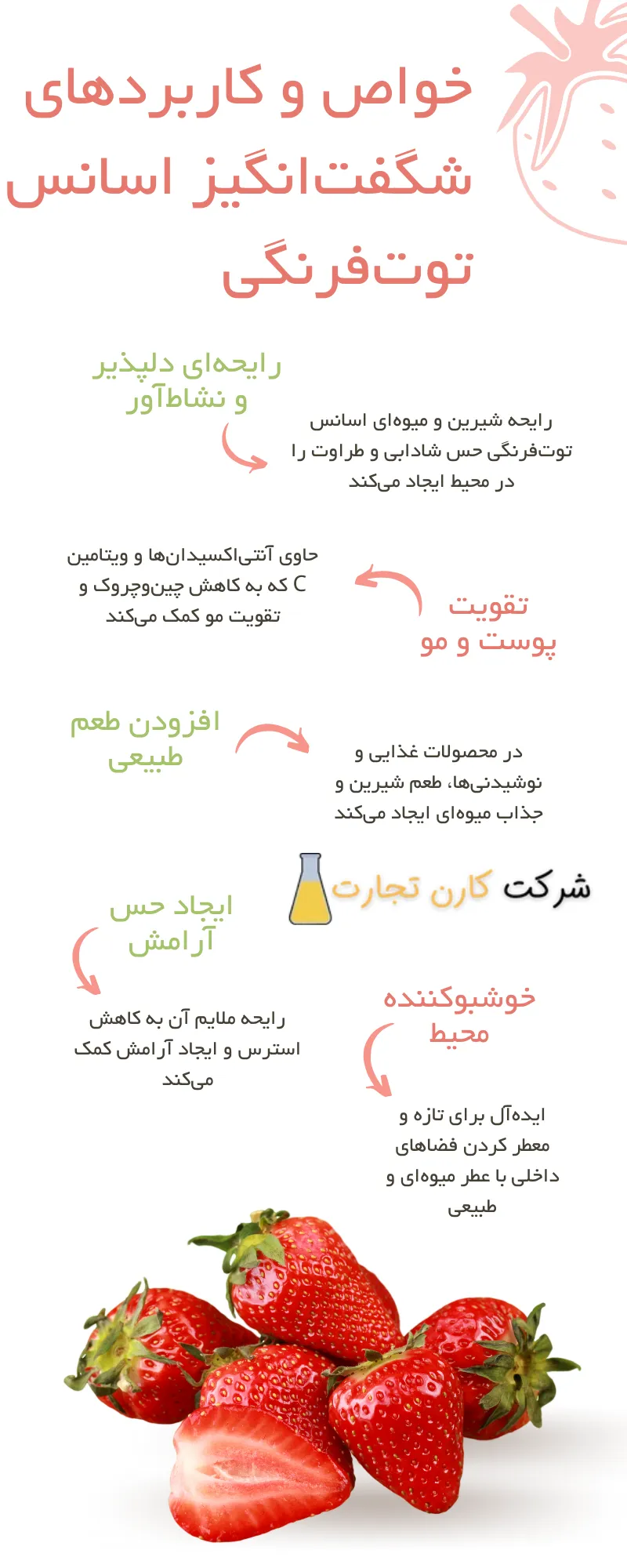 خواص و کاربردهای شگفت‌انگیز اسانس توت‌فرنگی